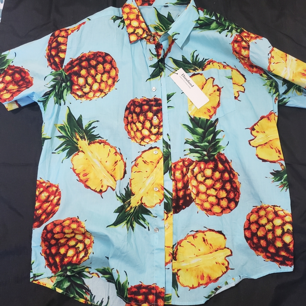 3xl mens pineapple 🍍 button down